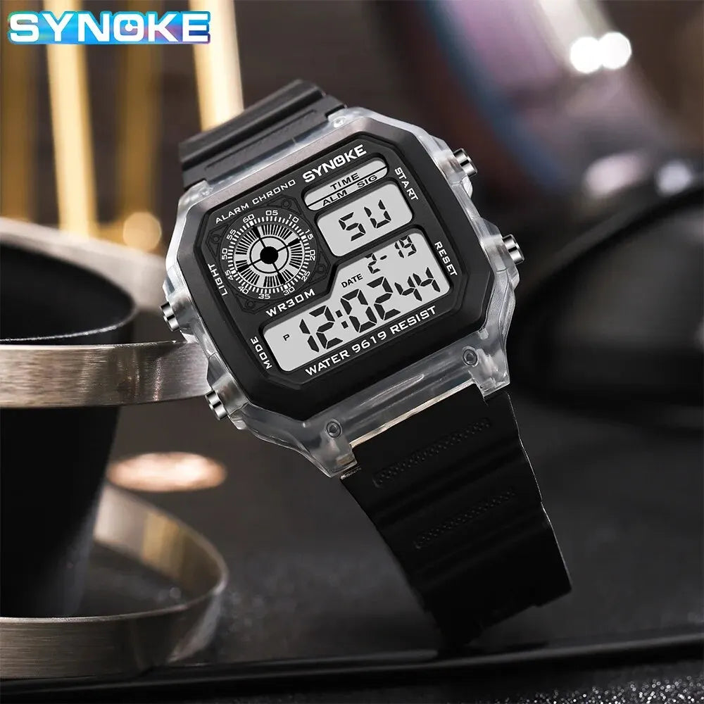 Montre numérique étanche sport multifonction — extérieur, course, étudiant, sept couleurs