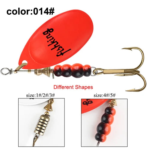 NGB métal leurre de pêche Spinner appâts 1 pièces 3.9g 4.6g 7.4g 10.8g 15g cuillère rotative leurres Spinners avec triples crochets brochet appâts