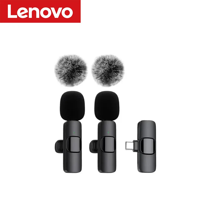 Micrófono Lavalier Inalámbrico Portátil Lenovo Mini para Transmisiones en Vivo, Videojuegos, Grabación de Audio y Video, iPhone, Android