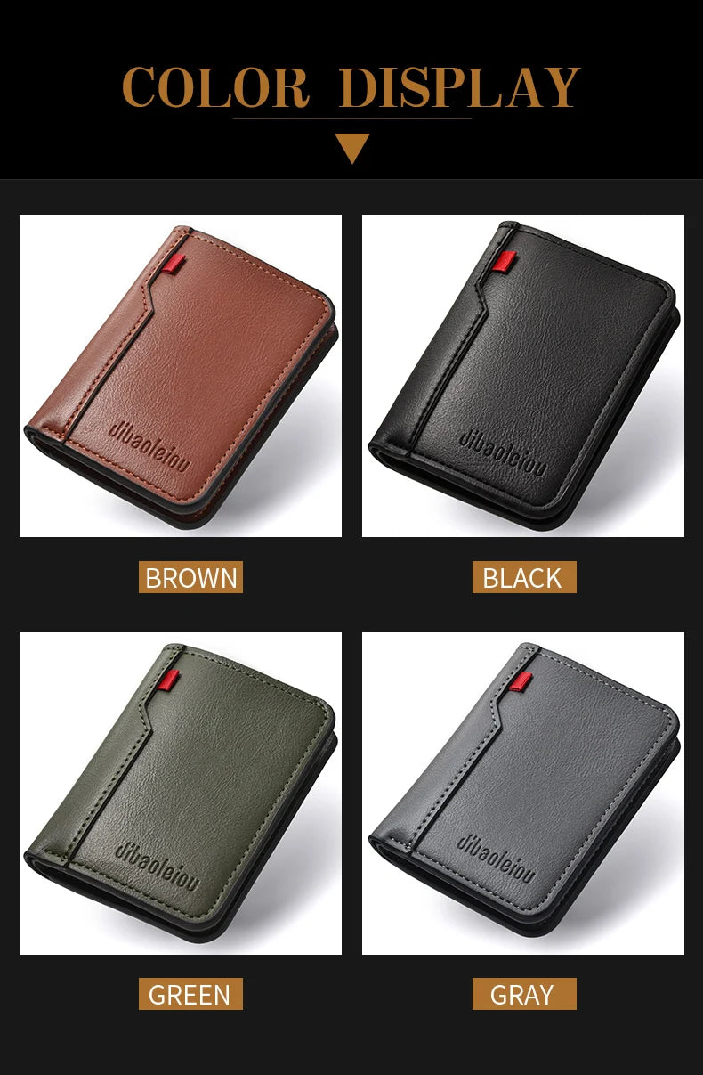 Mini portefeuille Ultra-fin en cuir PU souple pour hommes, 1 pièce, porte-cartes de crédit, court et Vertical, de haute qualité