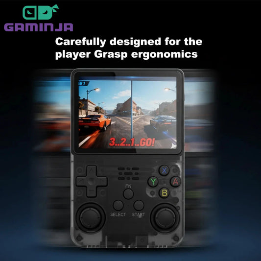 R36S Handheld Game Console, 3.5-inch IPS Screen, 640x480 Resolution, 64GB Built-in Memory, Preloaded Classic Games