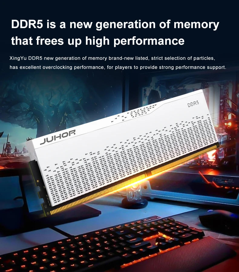 Mémoire RAM DDR5 JUHOR 16 Go 4800 MHz 5600 MHz 6000 MHz pour ordinateur de bureau et jeux