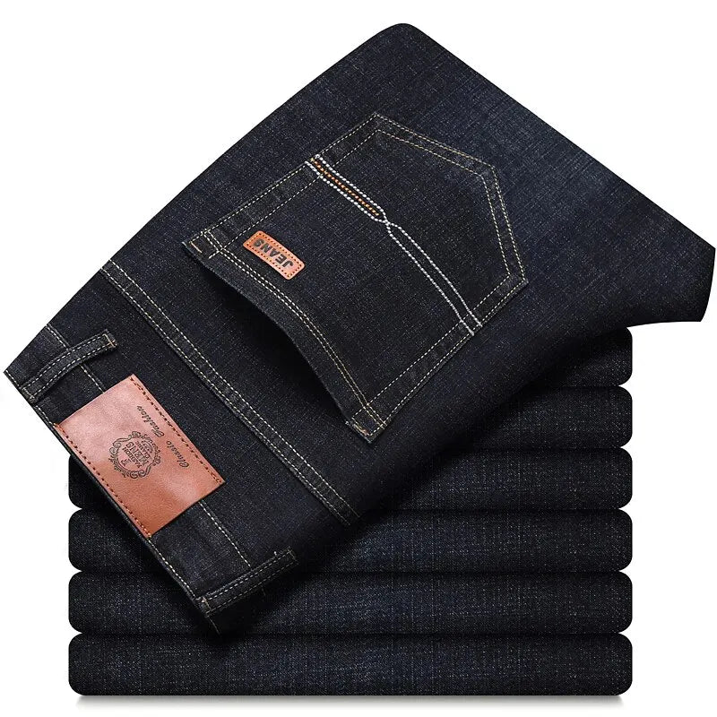 Jean Classique Homme Salopette Denim — Doux Noir Taille 32-38