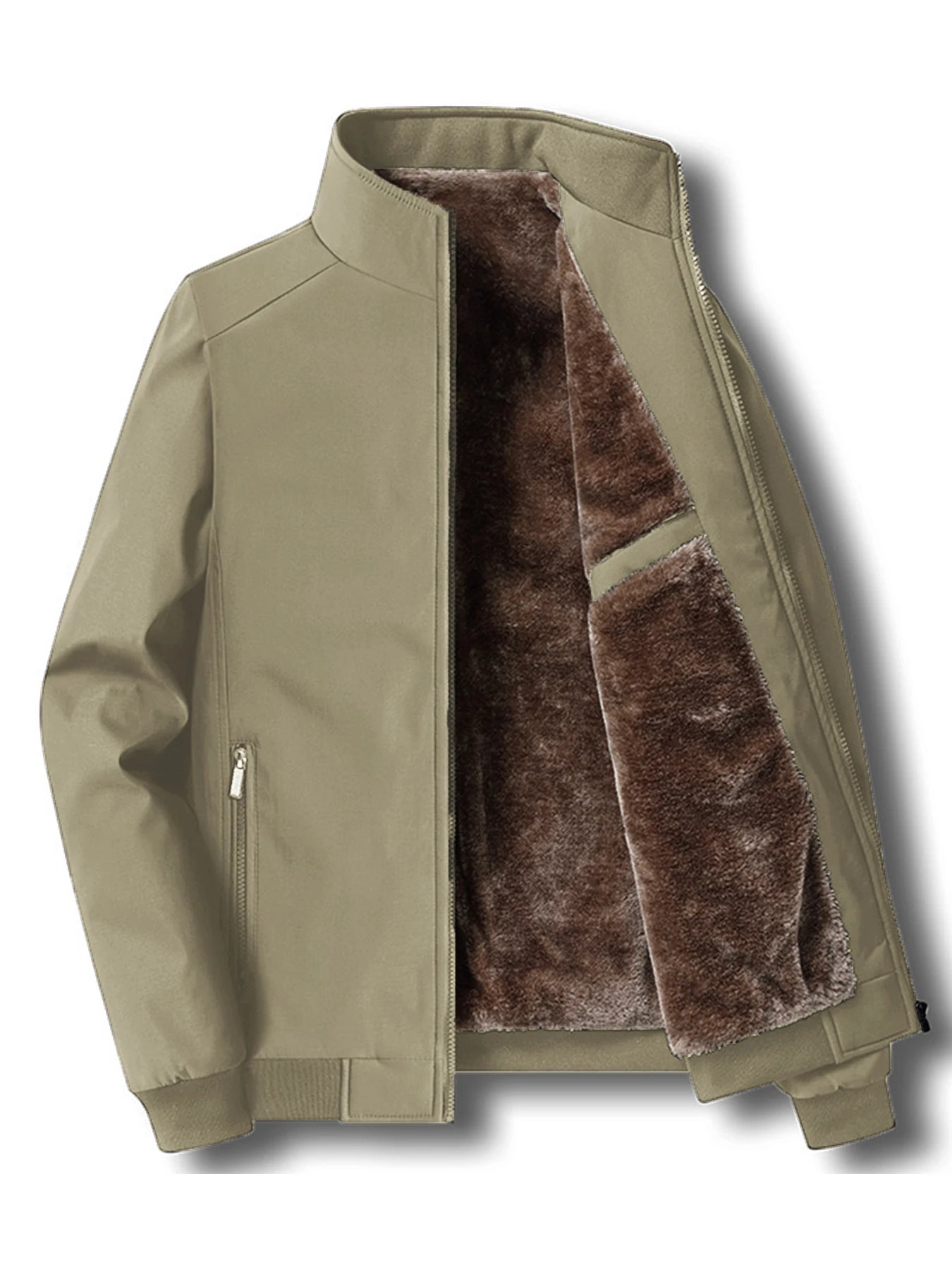 Chaqueta de terciopelo para hombre, cuello levantado, acolchada de algodón, gruesa, cálida, casual, nueva colección otoño e invierno