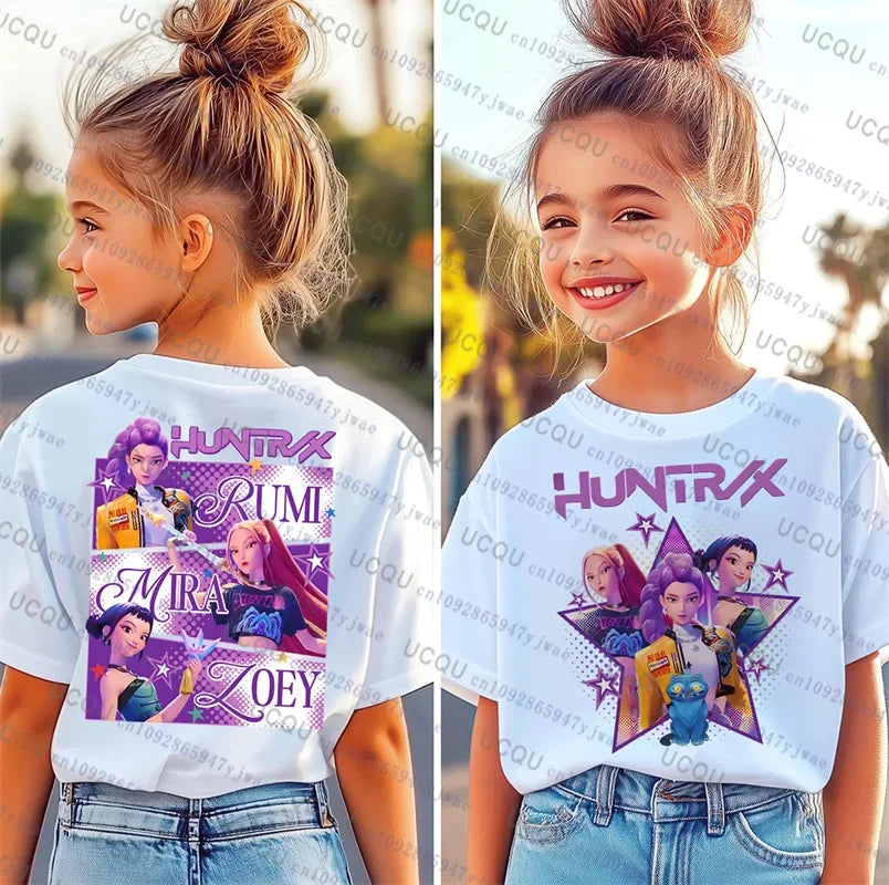 Camiseta Kpop Demon Hunters para padres e hijos, Halloween, Harajuku, moda casual, de algodón, ropa de Cosplay