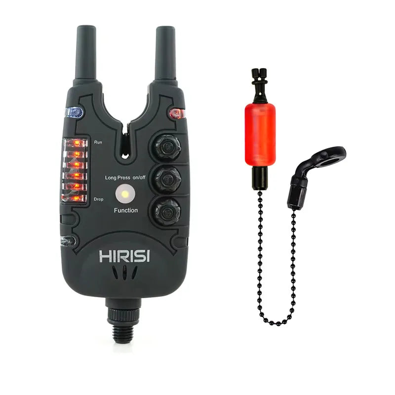Alarme de pêche à la carpe Hirisi avec volume, tonalité, sensibilité et indicateur LED réglables - Accessoire de pêche essentiel B150
