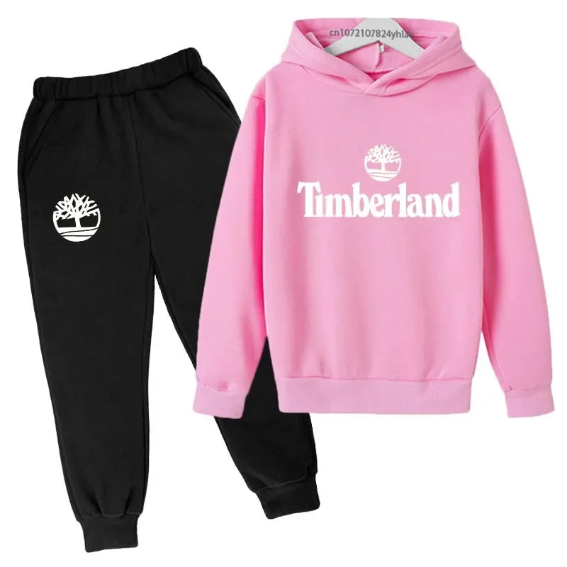 Ensemble Survêtement Enfants Style — Sweat À Capuche Pantalon 2 Pièces 2-13 Ans