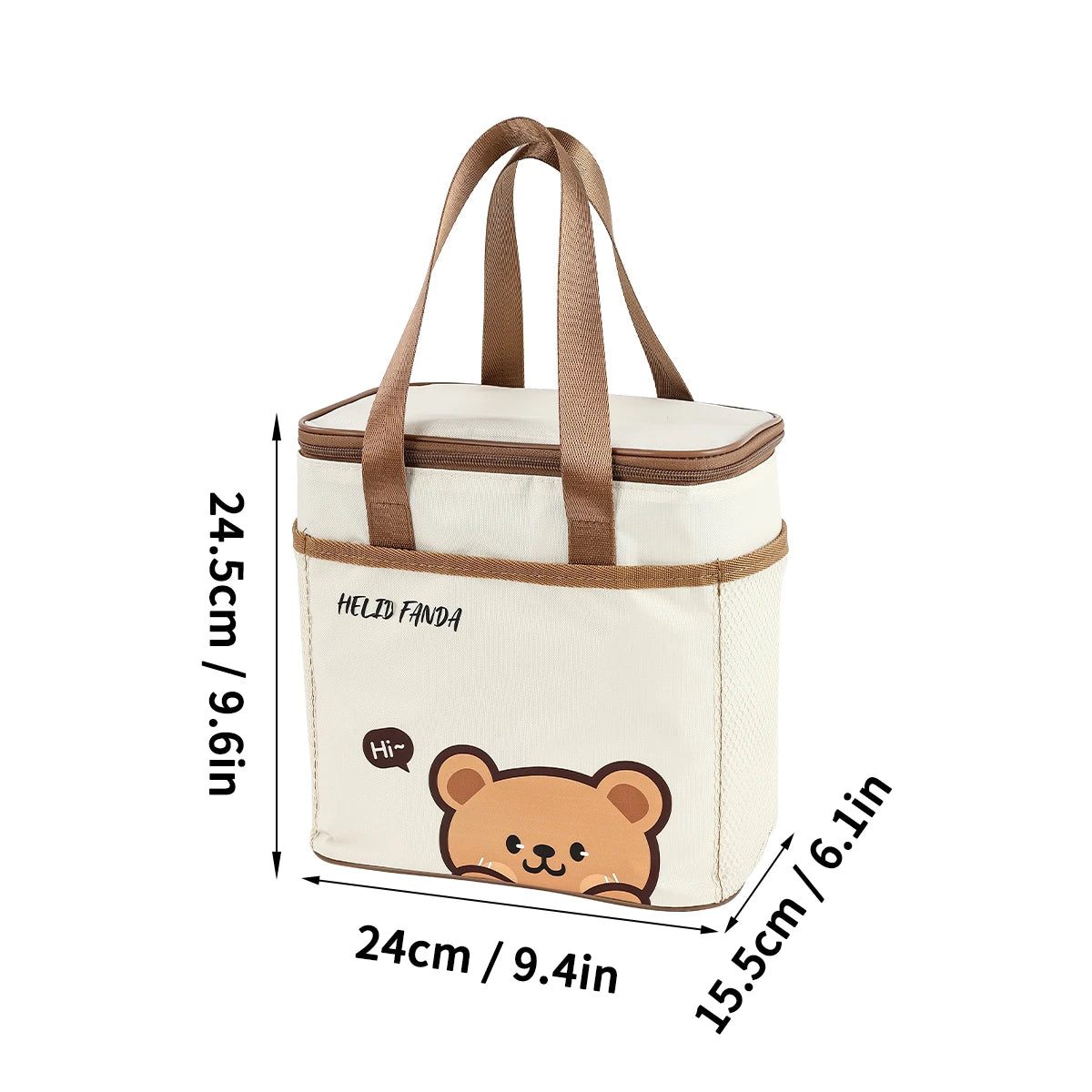 Fiambrera térmica de capibara bonito para estudiantes y niños, bolsa térmica portátil de gran capacidad a prueba de fugas para alimentos, nevera reutilizable para picnic