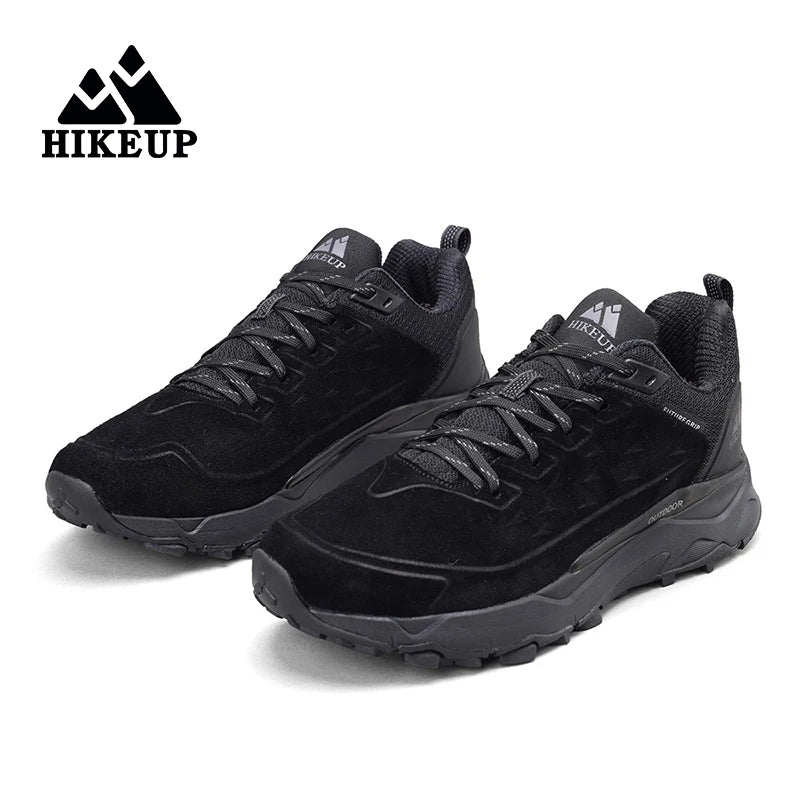 HIKEUP chaussures de randonnée pour hommes Sports de plein air Camping chasse marche chaussure daim cuir véritable respirant Sneaker antidérapant