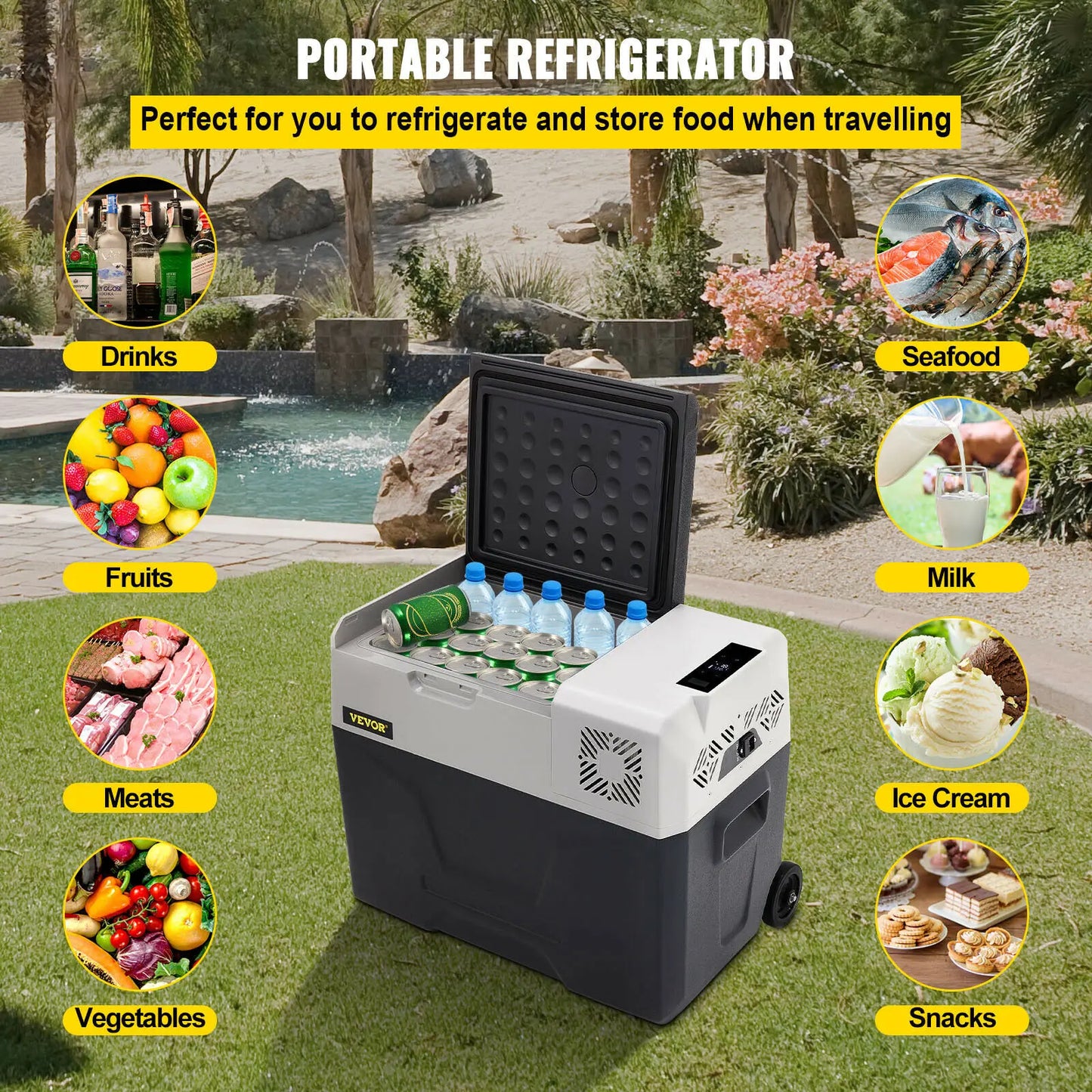 Glacière électrique portable 30/40/50L — 12V/24V/220V, mini frigo, voiture, camping, pique-nique