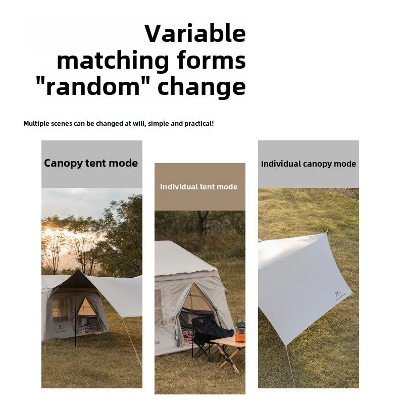 Tente Camping Gonflable Portable 3-5 Personnes — Étanche Ouverture Rapide Anti-UV