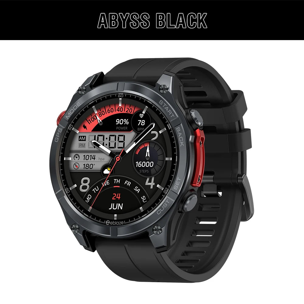 Smartwatch GPS 1,43" AMOLED — boussole, altimètre barométrique, lampe de poche, appel vocal, 2025