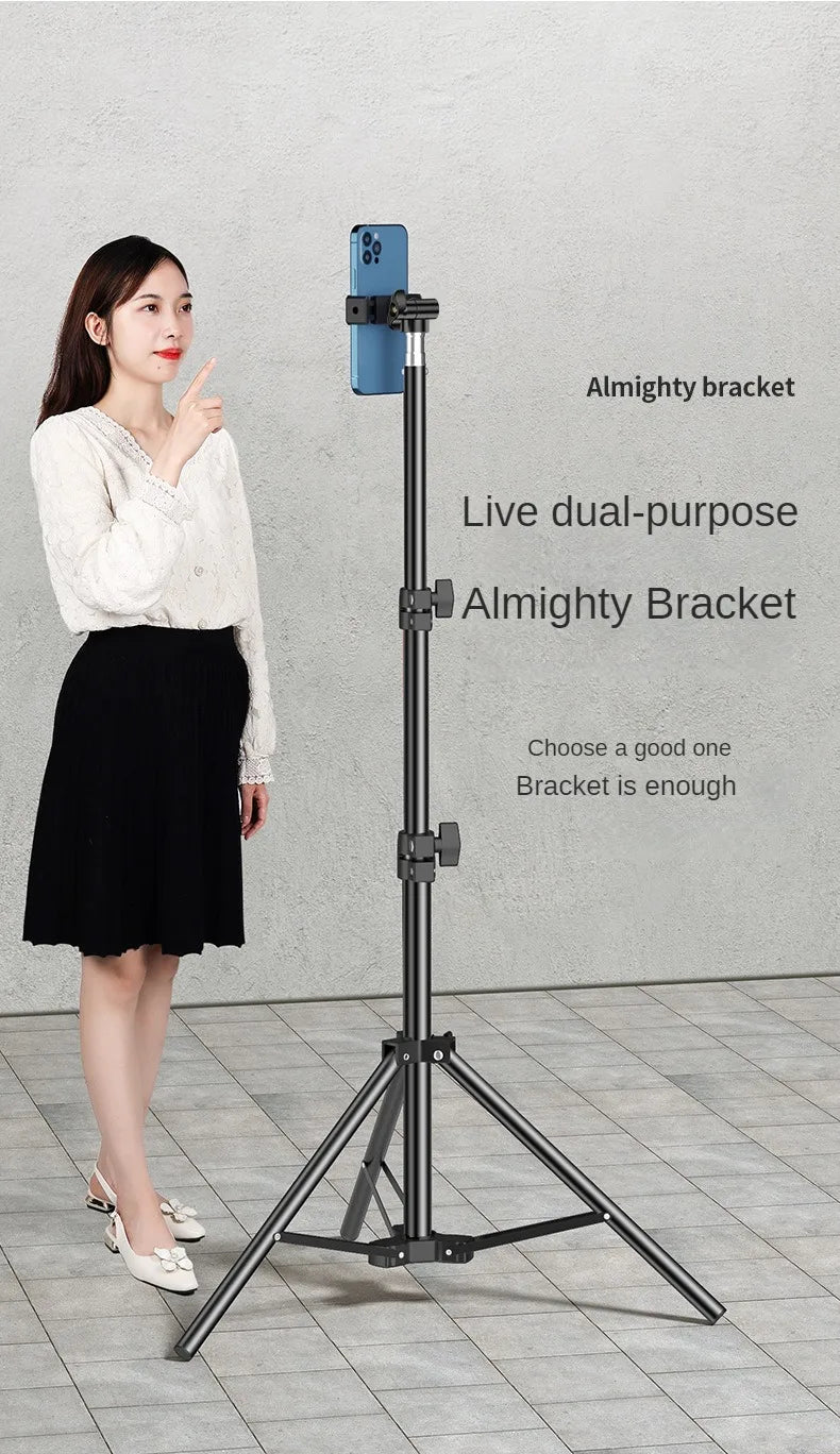 Trépied de diffusion en direct de 160cm, Type d'atterrissage, ancre de caméra, cadre lumineux pour Selfie, thermomètre en métal, support pour téléphone