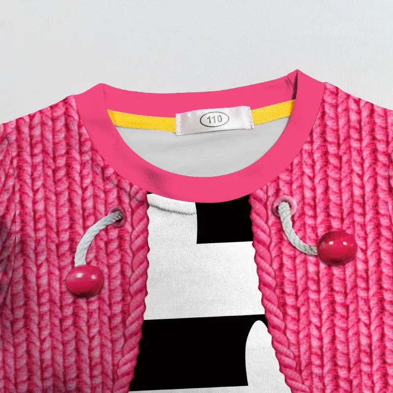 Gabbys D-Dolhouse disfraz para niños peluca conjunto de pijama Gabby Cat niñas camiseta de manga larga + pantalón diadema conjunto de trajes de Halloween para niños