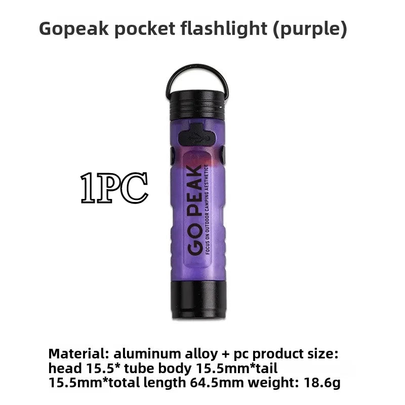 GOPEAK poche Mini lampe de poche extérieure clé pince capuchon ambiant Led longue Endurance secours en cas de catastrophe d'urgence 5050 petite lumière