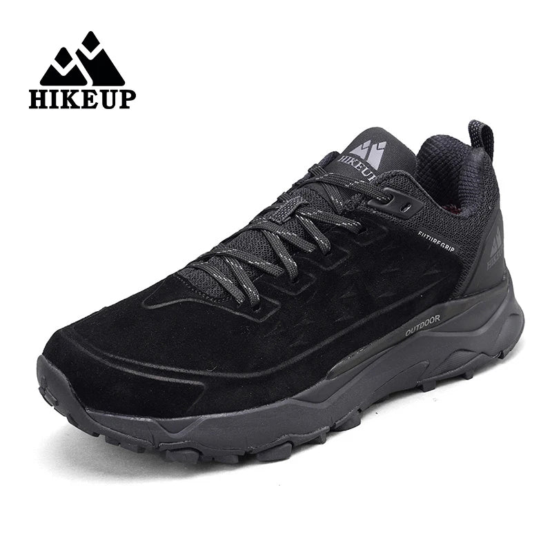 HIKEUP chaussures de randonnée pour hommes Sports de plein air Camping chasse marche chaussure daim cuir véritable respirant Sneaker antidérapant