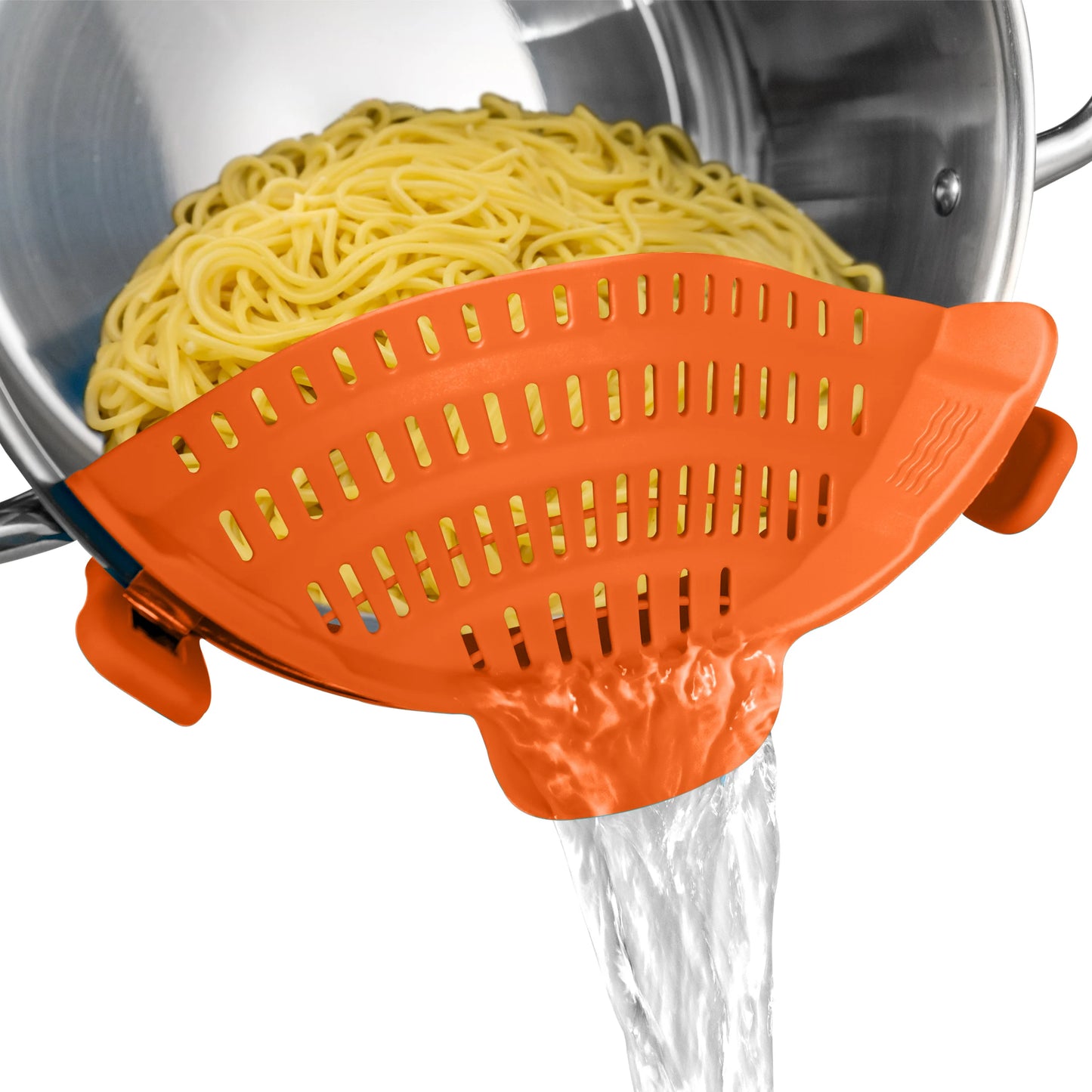 1 unidad, colador, colador de olla de silicona, colador de silicona ajustable con clip para ollas, sartenes y cuencos, colador de olla de cocina