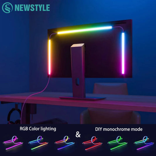 Bande lumineuse LED RGB pour synchronisation d'ambiance de jeu, affichage de moniteur d'ordinateur, rétro-éclairage, lumière de ramassage de couleur, décor intelligent de salle de jeu