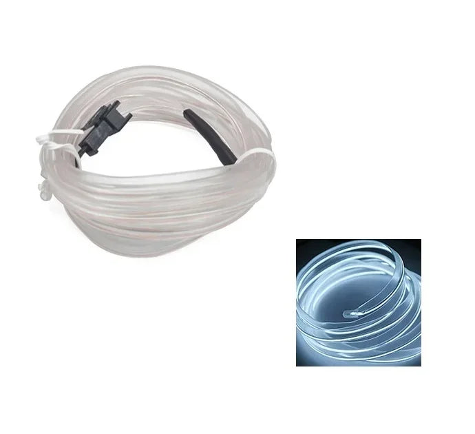 Lámpara LED decorativa para interior de coche, 1M/3M/5M, cableado EL, tira de neón para bricolaje automotriz, luz ambiental flexible, diodo de ambiente de fiesta