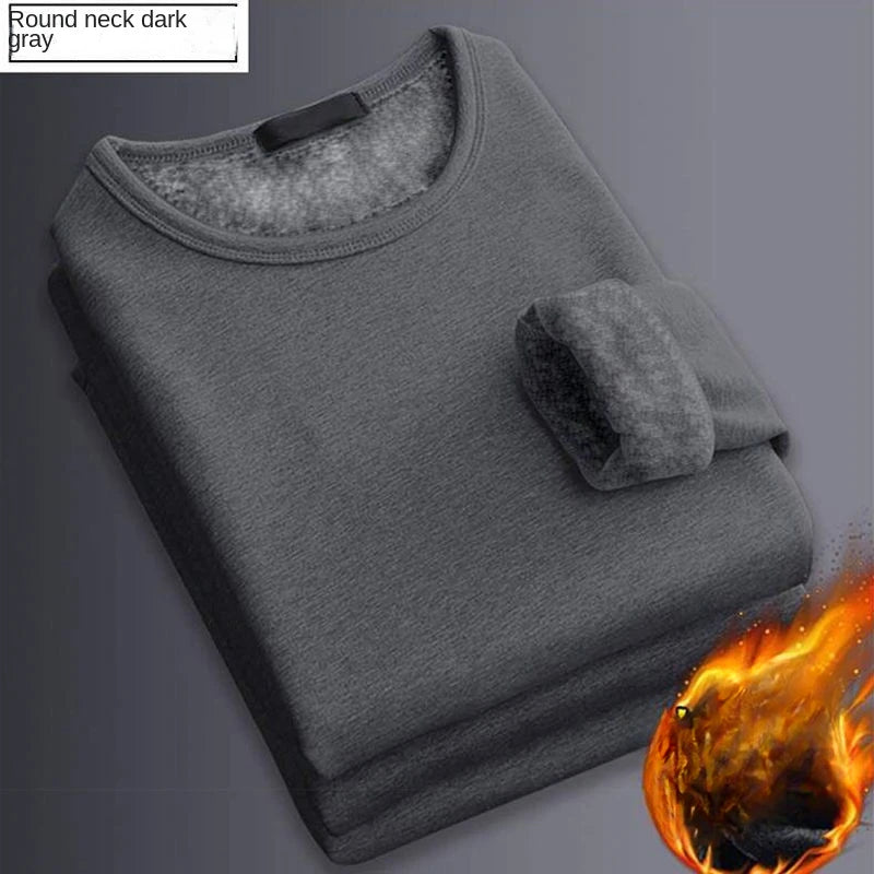 Sous-Vêtement Thermique Velours Homme Hiver — Manches Longues Col Rond