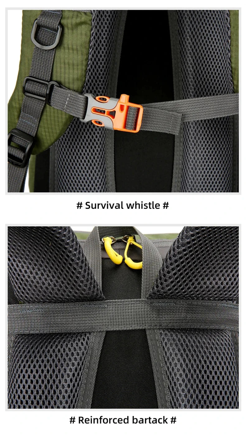 Sac à dos d'escalade en nylon pour homme, sac à dos de camping, sac à dos de randonnée, sports de plein air, canadisme, trekking initié, sac à dos de voyage, 50l