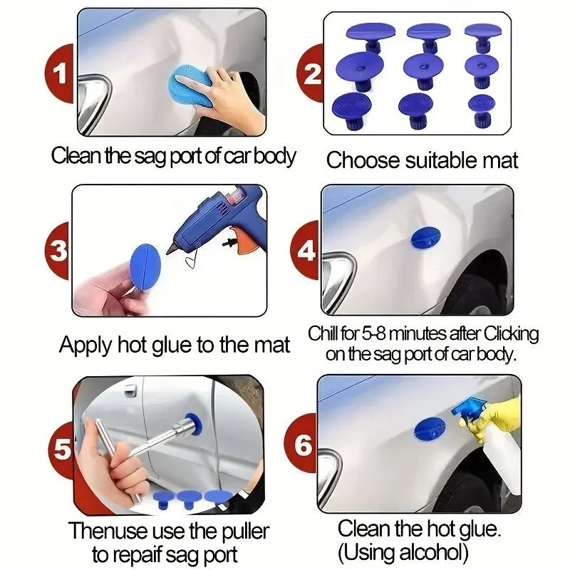 Paintless dent repair tool for cars, mechanical sheet metal, auto body parts, bottle kit, hand tool kit