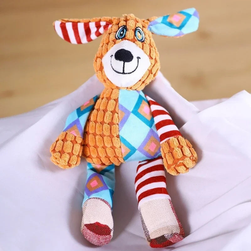 Jouet en peluche pour chien, mignon renard, éléphant, résistant aux morsures, interactif, grinçant, jouet à mâcher, nettoyage des dents de chien, poupée sonore, jouet à mâcher