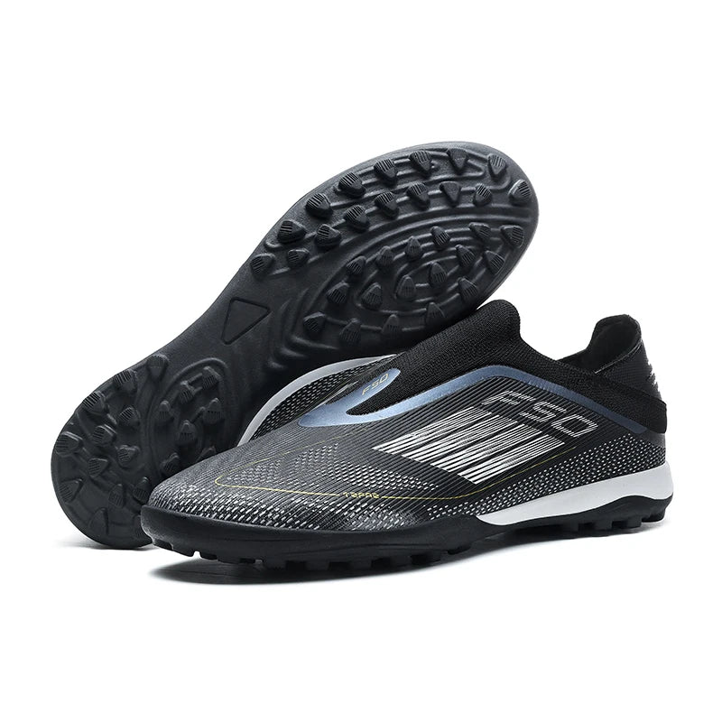 Chaussures de Football FG Homme Cuir Verni Montantes Imperméables — Crampons Longs, Professionnel EU 32–48