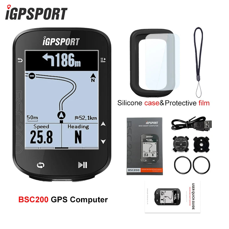IGPSPORT BSC200 GPS Cycle Bike Computer Wireless Digital Bicycle Speedometer ANT+ Route Navigation Stopwatch Cycling Odometer
