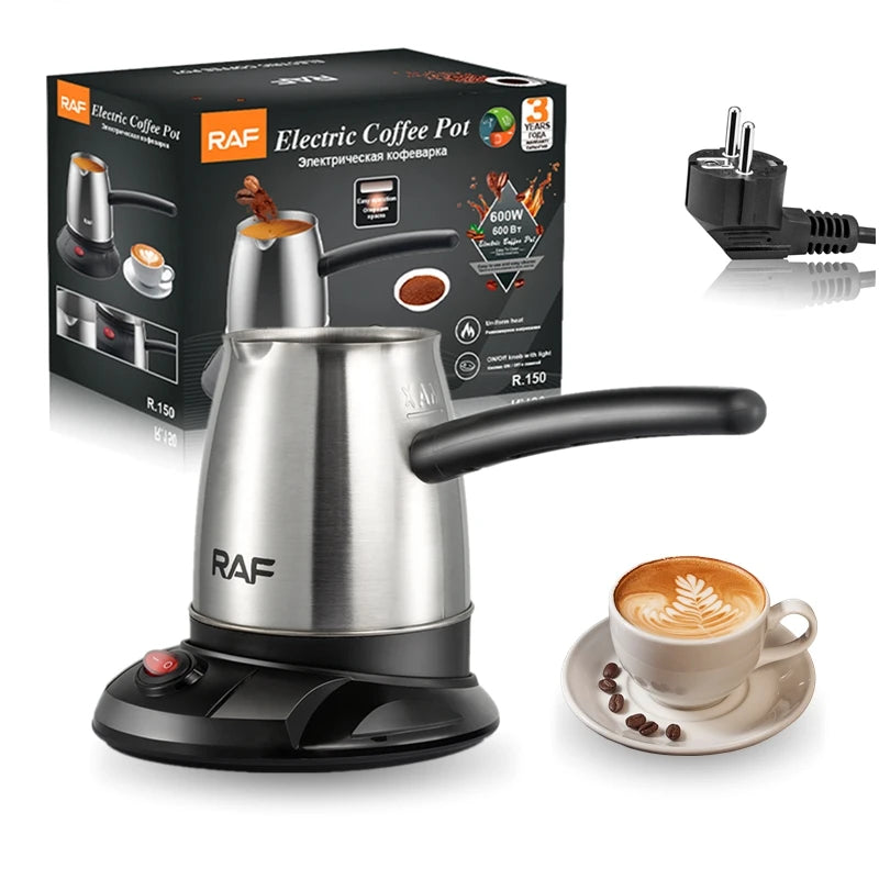 Cafetera eléctrica portátil para casa y oficina, cafetera moka italiana, cafetera griega turca, regalo, 600W