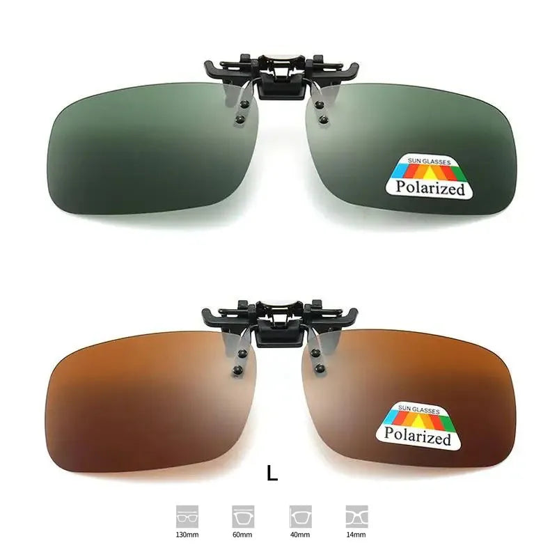 Lunettes de soleil polarisées à lentilles grises, 4 couleurs, Clip rabattable UV 380, pour la conduite, la pêche, la Vision nocturne