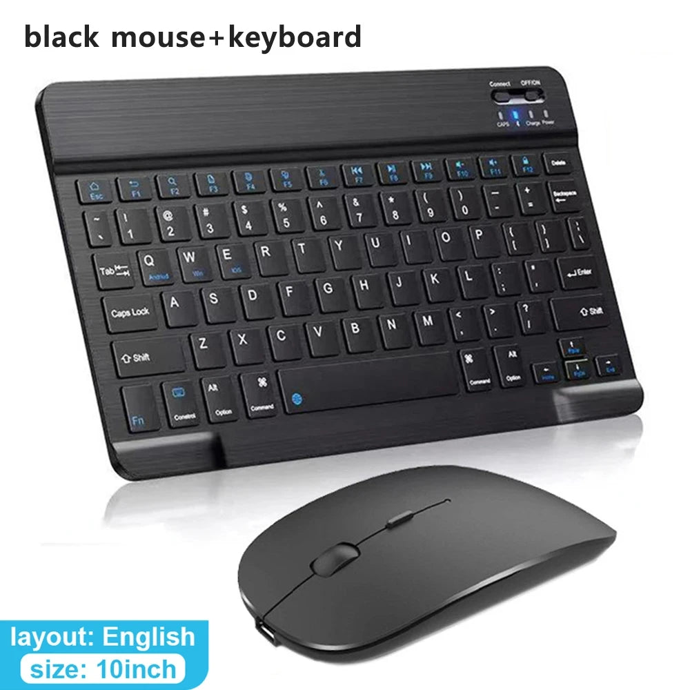 Clavier & Souris Sans Fil Bluetooth — Tablette Multilingue Espagnol Coréen Russe