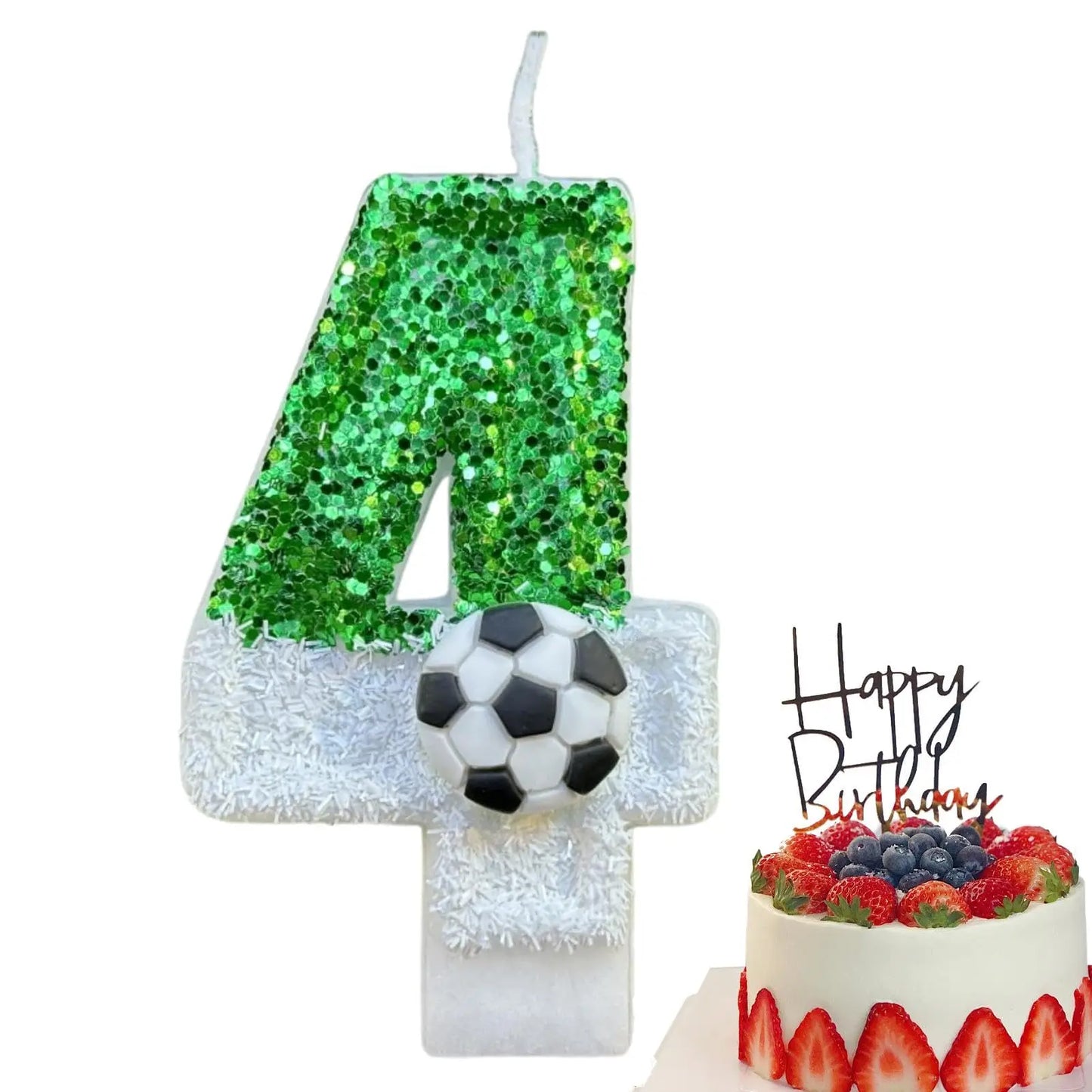 Bougies Numéro Football — Décoration Gâteau Anniversaire Originale