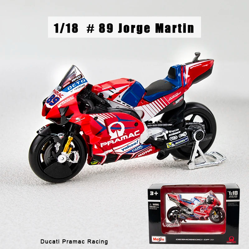 Maisto 1:18 2024 Equipo Ducati Lenovo # 1 Bagnaia Piloto Campeón Moto GP Carrera Aleación Fundida Modelo de Motocicleta Colección Regalo Juguete
