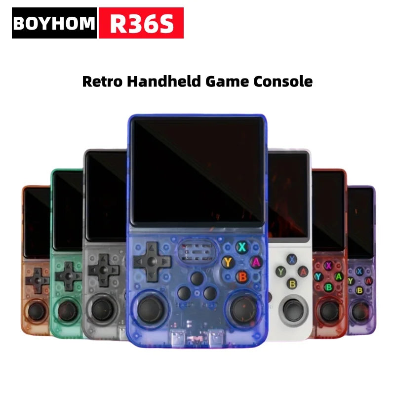 BOYHOM 64G 128G R36S Retro Handheld Game Console Linux System 3.5 Inch IPS Portable Pocket Player 64GB Video Games Kids Gifts