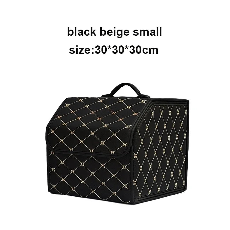 Caja de almacenamiento para maletero de coche, de gran capacidad, herramientas multiusos para automóvil, bolsa de almacenamiento, almacenamiento, cuero, plegable para emergencia