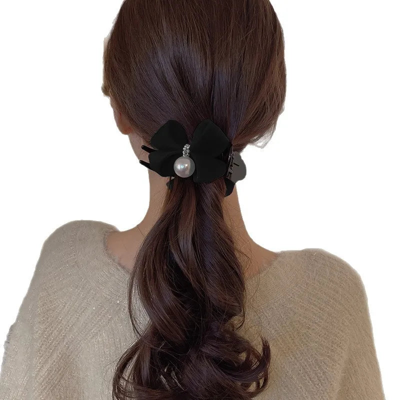 1 morceau d'arc, pince à perles, tempérament, pince requin, accessoire pour cheveux en tissu de Style doux coréen, Accessoires pour cheveux de fille
