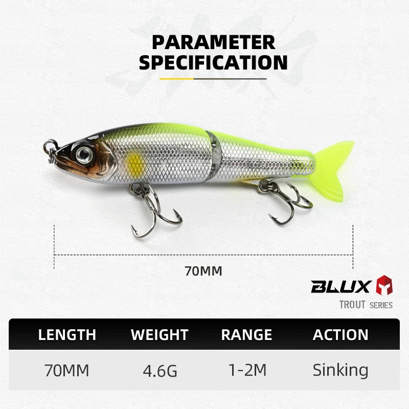 BLUX JACK CLAW 70S — Swimbait Articulé 70mm 4.6g Coulant