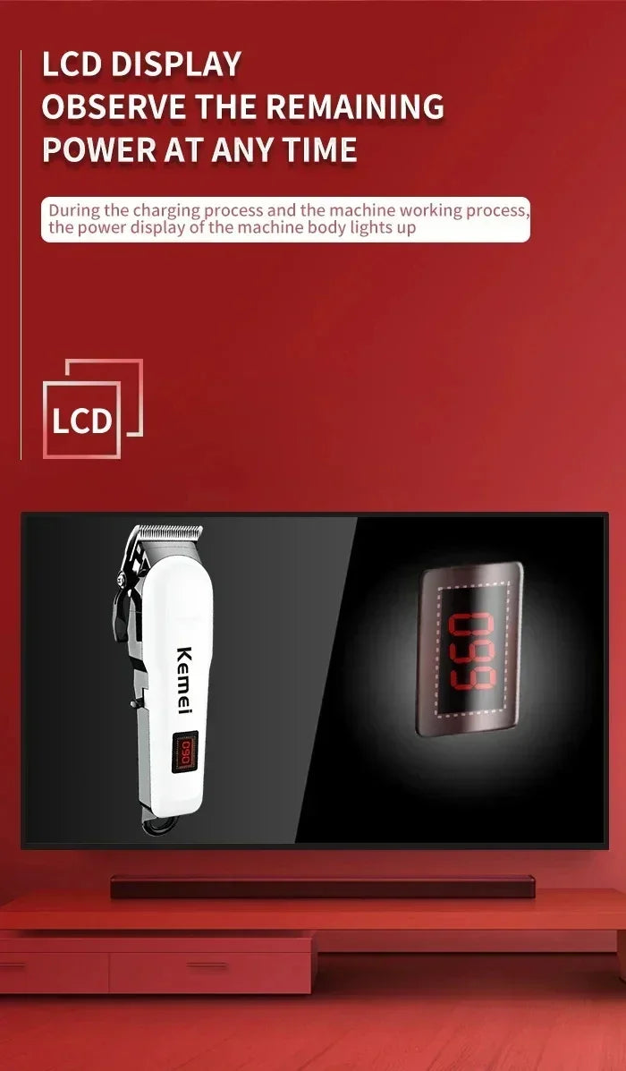 Kemei cortadora de pelo Km-809A Km-2299 Km-2024 cortadora de barba inalámbrica UBS Recargable potentes cortadoras de pelo eléctricas para hombres