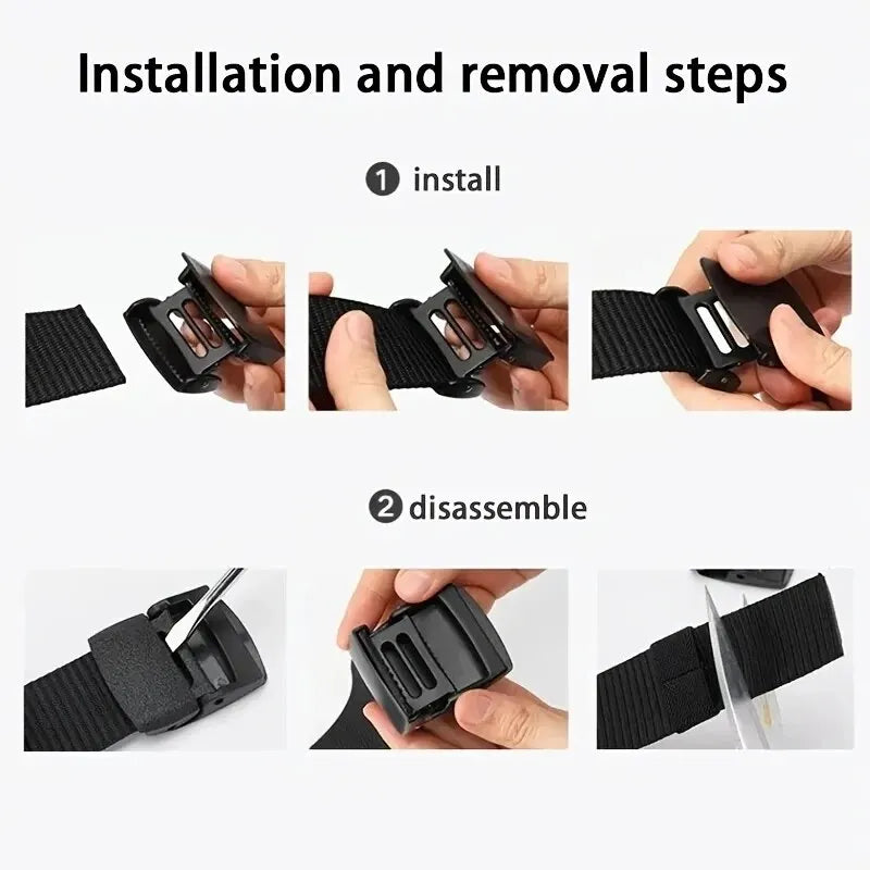 Casual Canvas Belt for Men and Women, Non-Metallic Nylon Training Belt with Trousers, Sports, Outdoor, Jeans