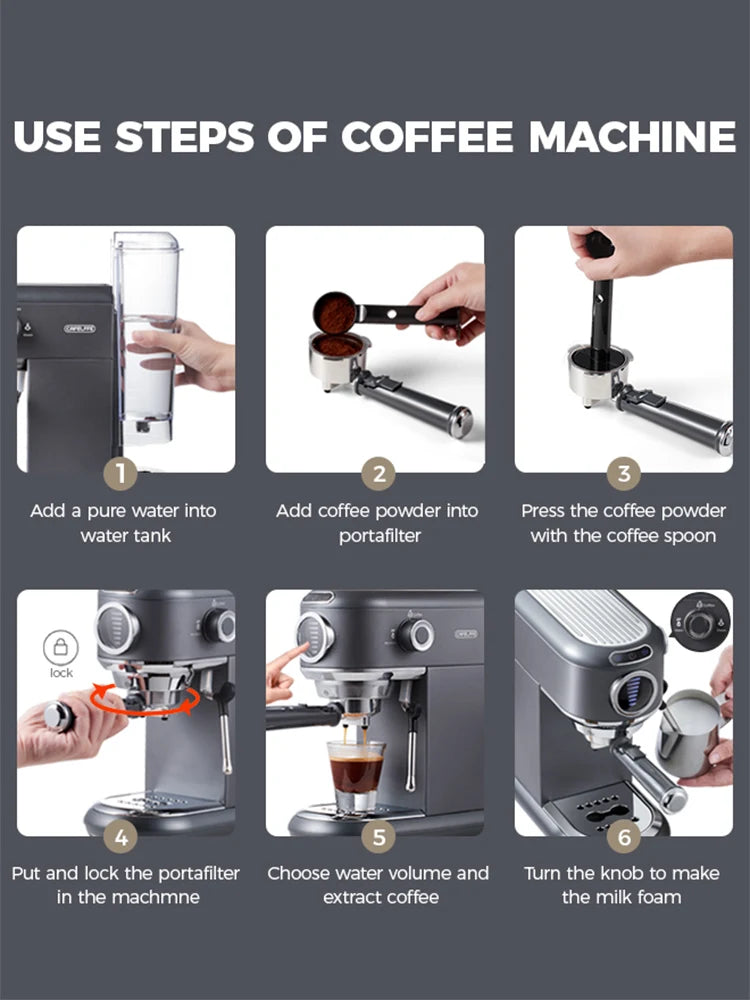 Cafelffe 4-in-1 Coffee Maker Cappuccino Dolce Gusto Nes Capsule Espresso Machine ESE Pod Ground Coffee Gift for Lovers, Dad, Mom