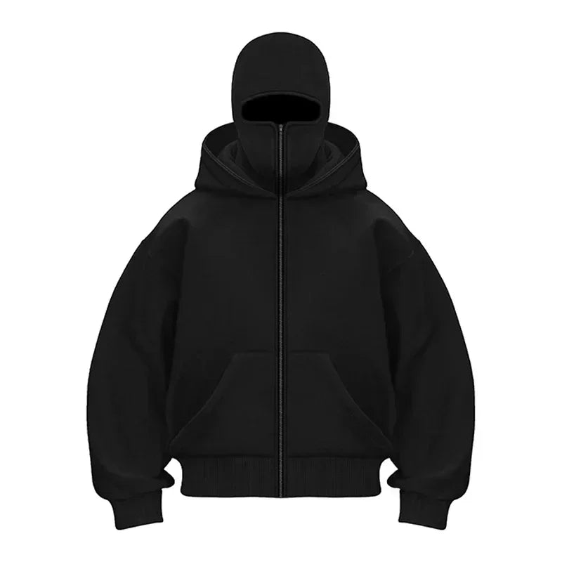 Cagoule Gothique Y2K Harajuku — Sweat Double Capuche Masque Veste Sport Zipper