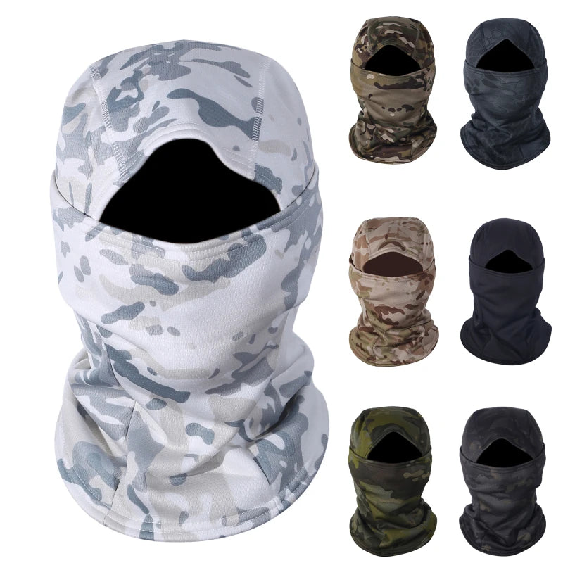 CamSolomon-Cagoule 3D imbibée pour homme, masque facial, capuche camouflage, écharpe, couvre-chef, sniper, ski, cyclisme, chasse, pêche, vêtements de sauna