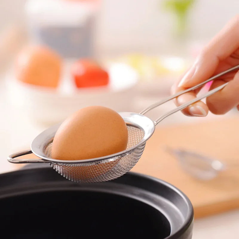 Passoire à mailles fines en acier inoxydable, avec poignée et crochet robustes, tamis pour jus de lait de soja, outils de cuisine 3 pièces