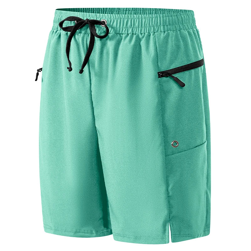 Short de plage d'été pour hommes avec poches zippées, short de planche à séchage rapide avec doublure en maille, maillot de bain, maillot de bain