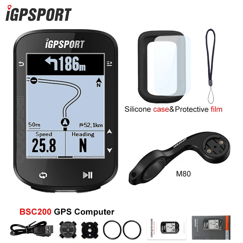 IGPSPORT BSC200 GPS Cycle Bike Computer Wireless Digital Bicycle Speedometer ANT+ Route Navigation Stopwatch Cycling Odometer