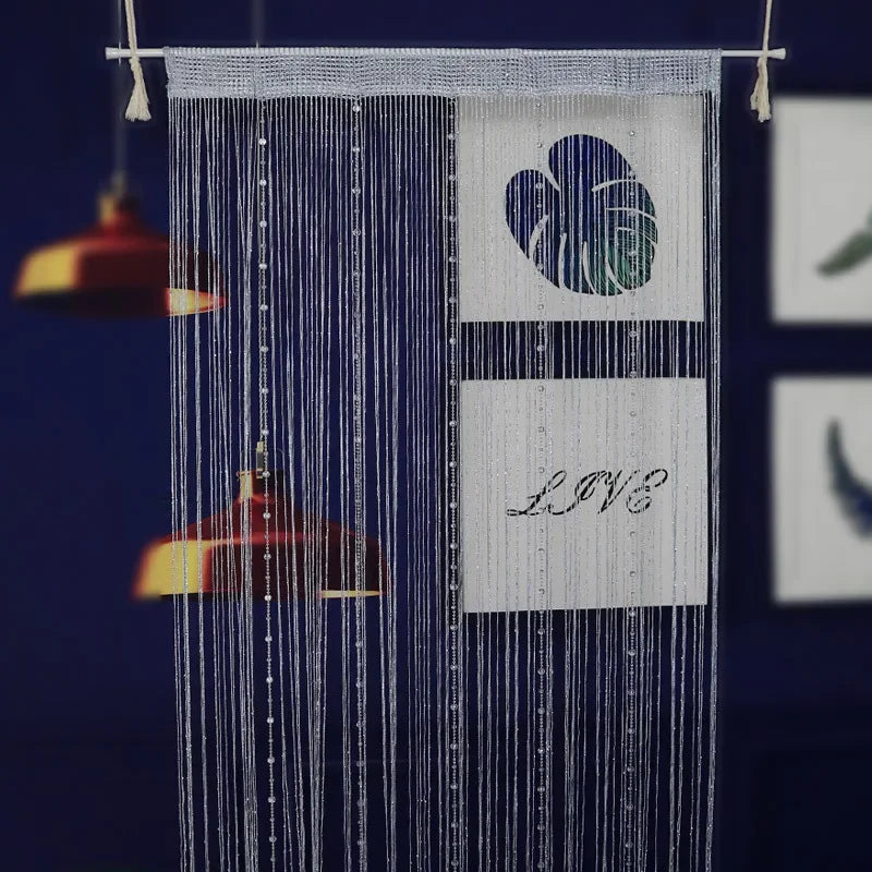 Rideaux à cordes perlées en cristal, 100cm x 200cm, pour salon, porte, mur, fenêtre, écran, gland