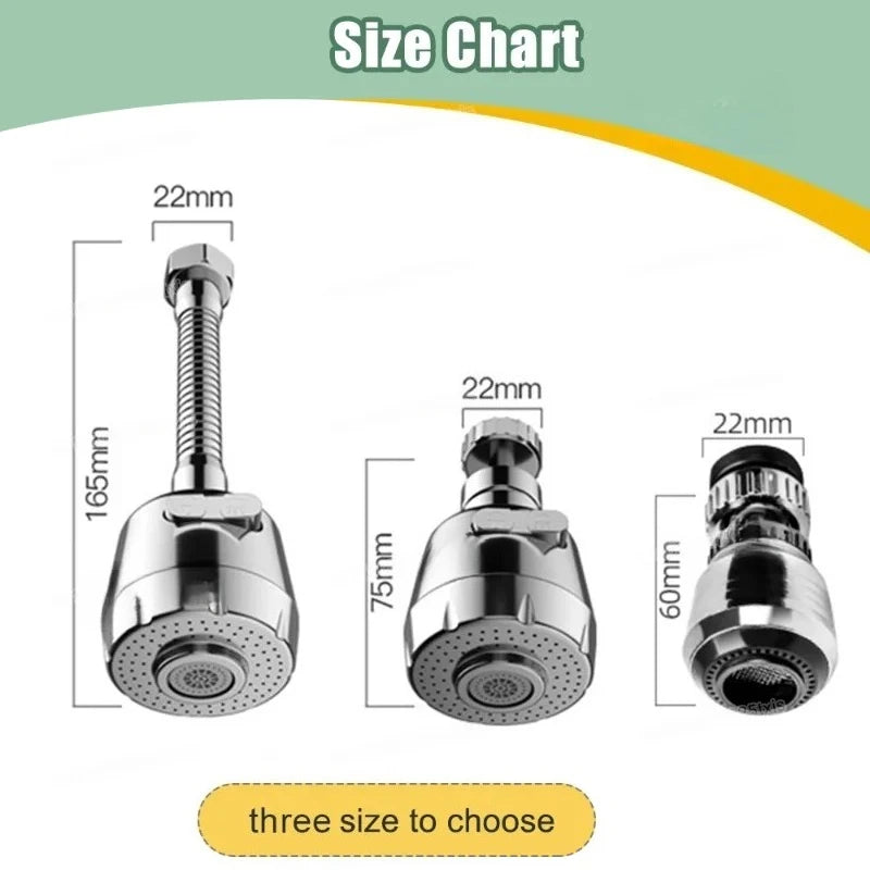 Extensor de grifo giratorio 360 grados, 2/3 modos, ahorro de agua, adaptador de boquilla burbujeador para cocina y baño, accesorios de grifería para el hogar
