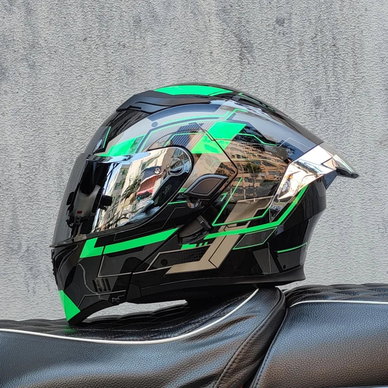 ORZ Motorcycle Helmets Dual Visors DOT Approved Modular Flip Up Helmet Full Face Motorcycle Racing Helmet Motocross Helmet DOT