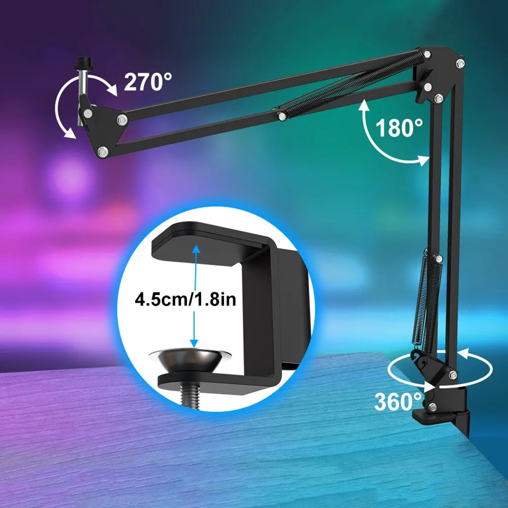 Haomuren – Kit microphone studio USB cardioïde avec bras HON pour enregistrement et podcast